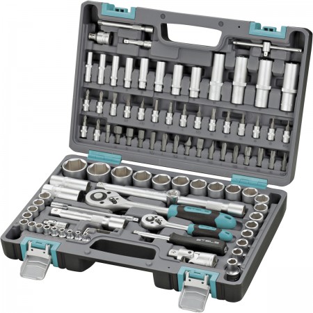 Набор инструментов, 1/2", 1/4",  CrV, пластиковый кейс 94 предмета "Вихрь"