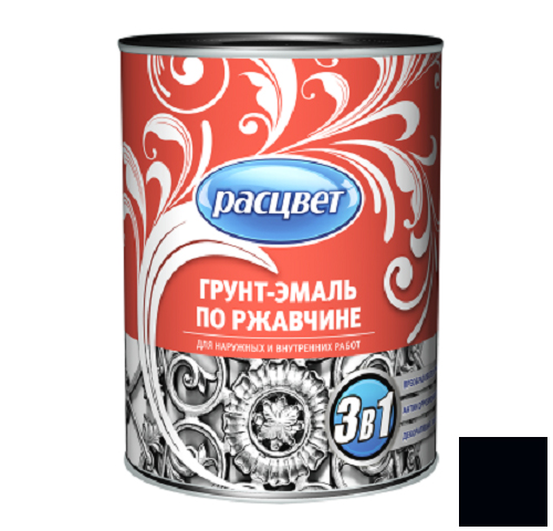 Грунт-эмаль по ржавчине "РАСЦВЕТ" черная 1,9кг /6/