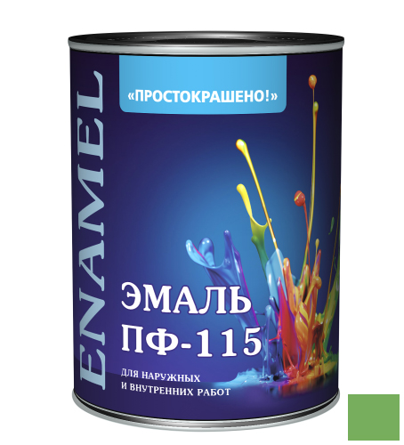 Эмаль ПФ-115 "ПРОСТОКРАШЕНО" ярко-зеленая 2,7кг /6/ 