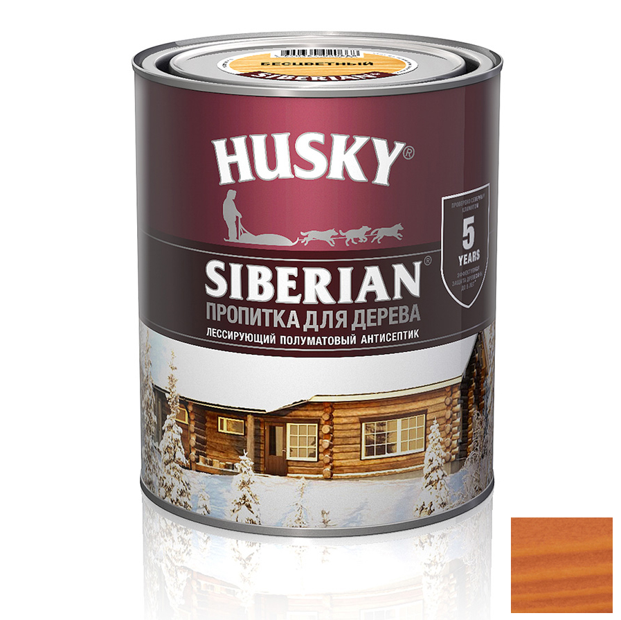 Пропитка для дерева "HUSKY SIBERIAN" п/мат. осенний клен до -20С  /0,9л/ /6/
