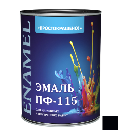 Эмаль ПФ-115 "ПРОСТОКРАШЕНО" черная 2,7кг /6/ 