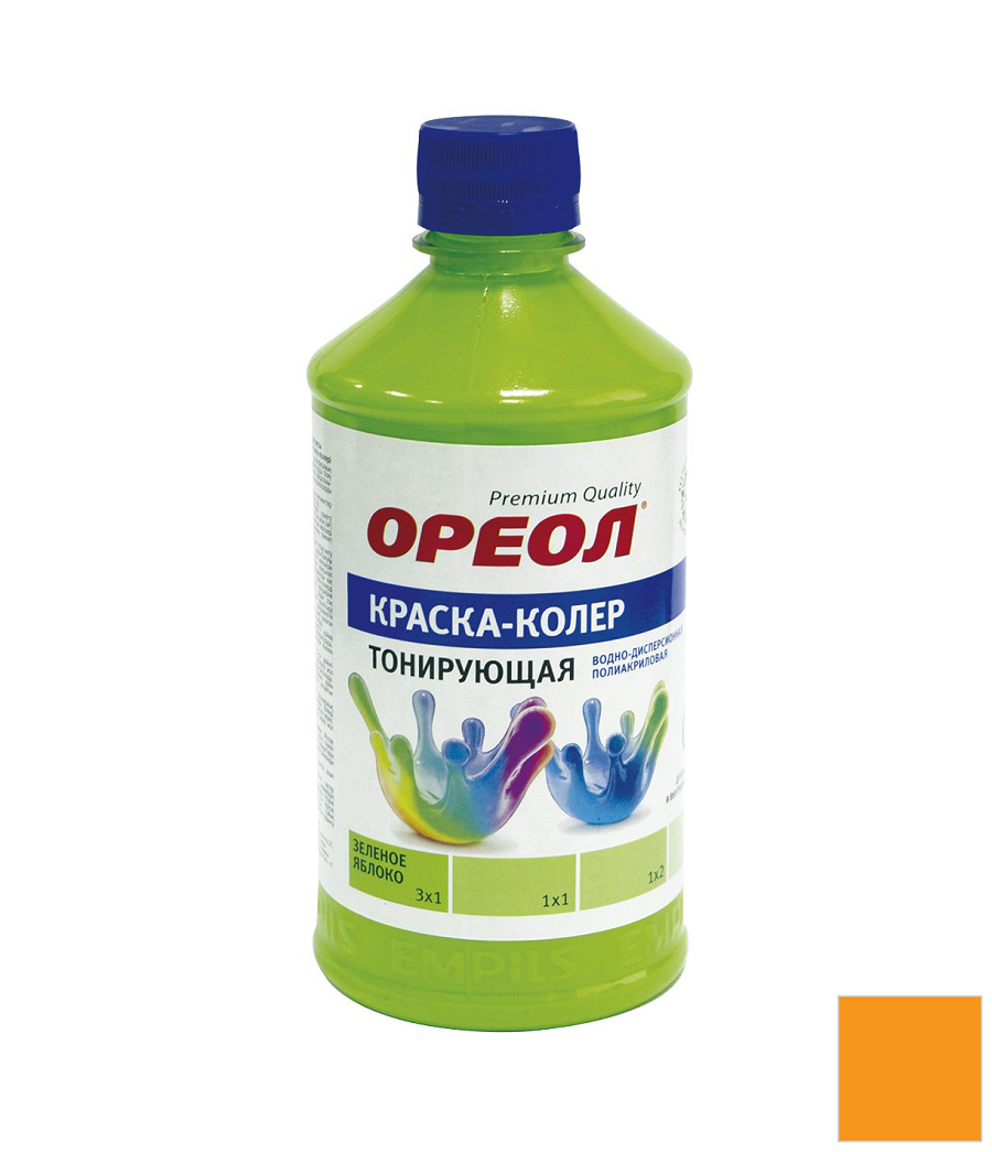 Краска-колер "ОРЕОЛ" тонирующая ВД полиакриловая янтарь 0,725кг /10шт/							