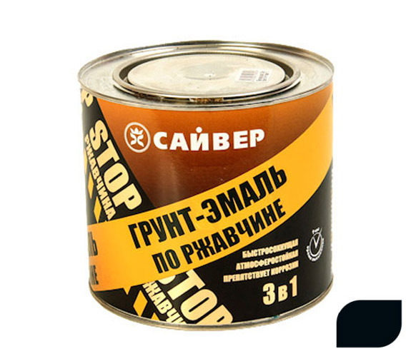 Грунт- эмаль по ржавчине ХВ 3-в-1 черный (20кг) (6) Сайвер ЗАКАЗ