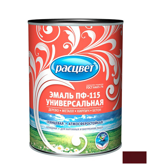 Эмаль ПФ-115 "РАСЦВЕТ ГОСТ" вишневая 1,9кг /6/