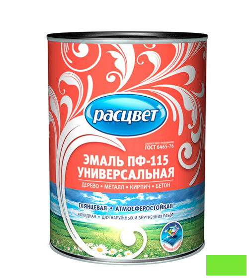 Эмаль ПФ-115 "РАСЦВЕТ ГОСТ" ярко-зеленая 2,7кг /6/