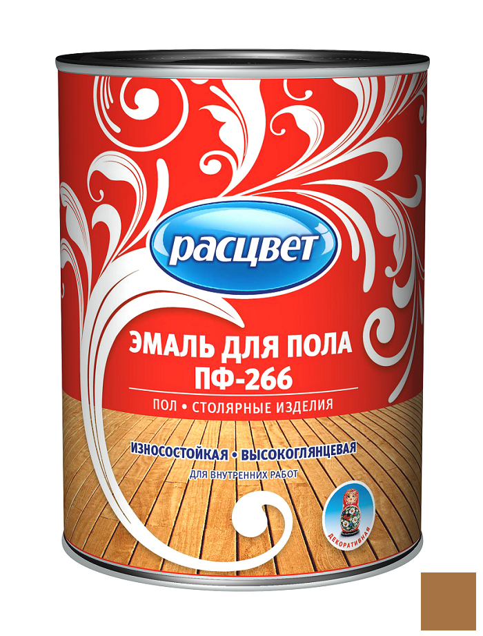 Эмаль для пола ПФ-266 "ПРОСТОКРАШЕНО" золотистая 2,7кг /6/ 