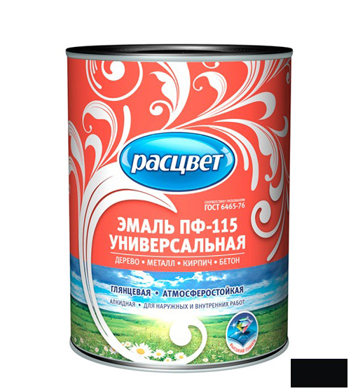 Эмаль ПФ-115 "РАСЦВЕТ ГОСТ" черная 1,9кг /6/