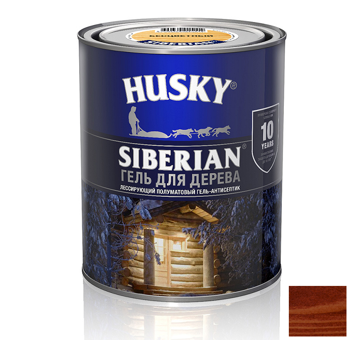 Гель для дерева HUSKY SIBERIAN полуматовый красное дерево /махагон/ / 2,7л/ /3шт/