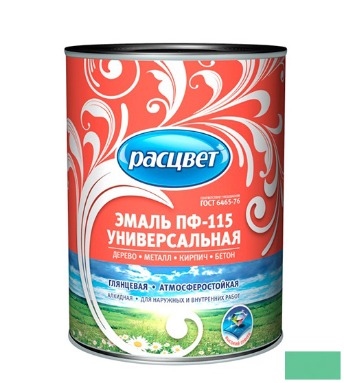 Эмаль ПФ-115 "РАСЦВЕТ ГОСТ" бирюзовая 0,9кг /14/